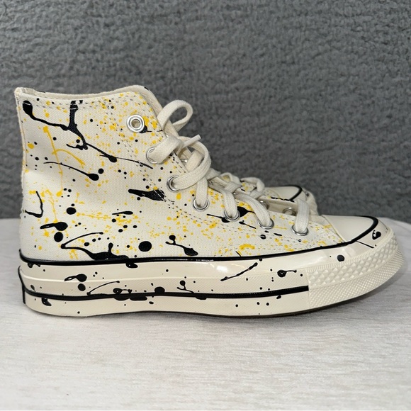 Converse Shoes Womens 7 Mens 5 Off-White Paint Splatter Chuck 70 Hi Sneakers NEW - Picture 9 of 9